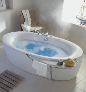 bath tub with hot water