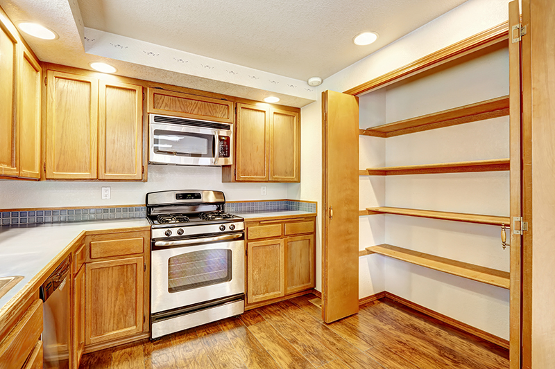 Kitchen Interior In Empty House.