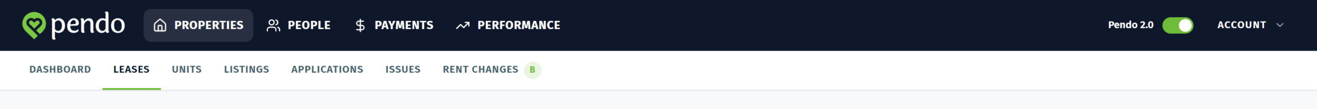 The top right of the header with the version switch visible on an account that has it