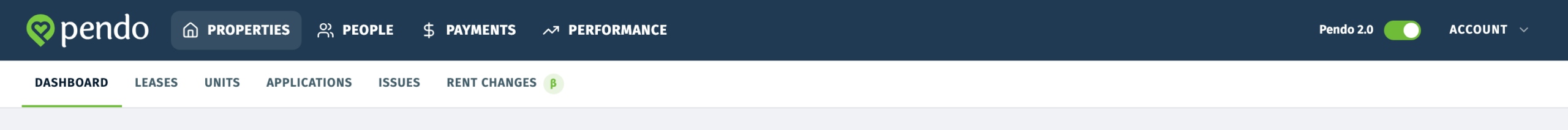 The top right of the header with the version switch visible on an account that has it
